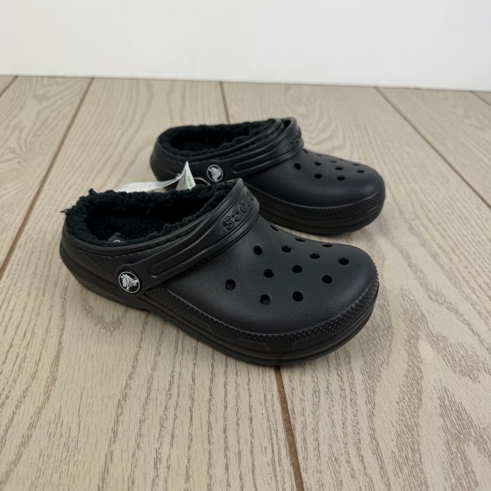 Crocs Classic Lined Kids Clogs c12 Black/Black $50 Children's Shoes